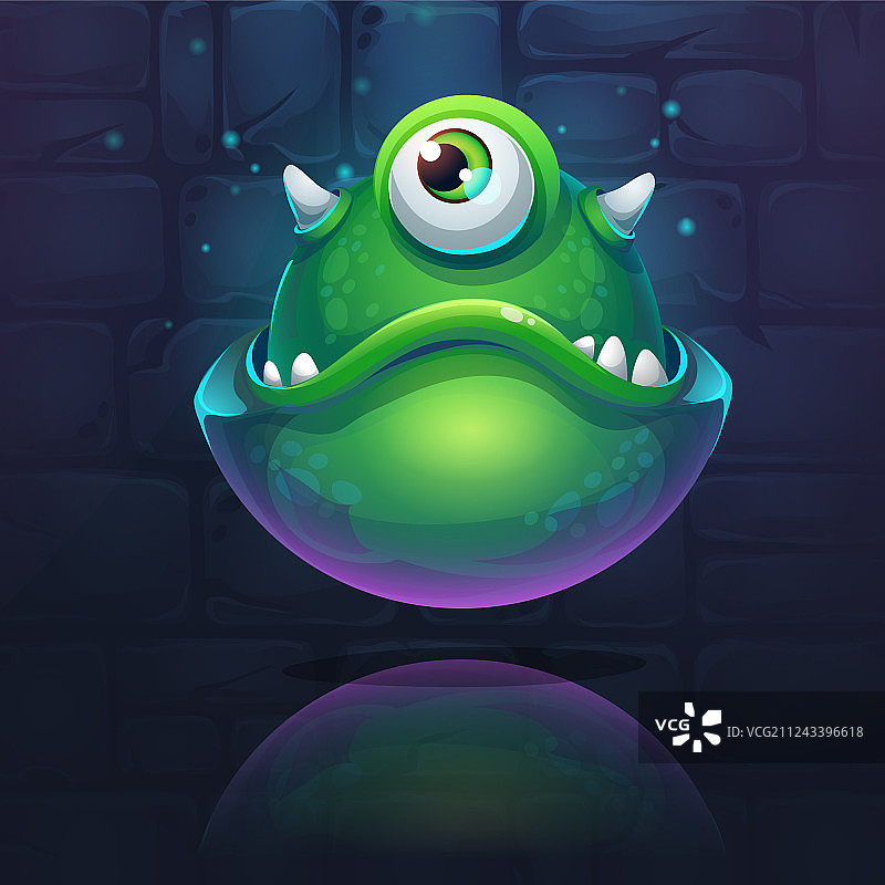卡通绿色怪物图片素材