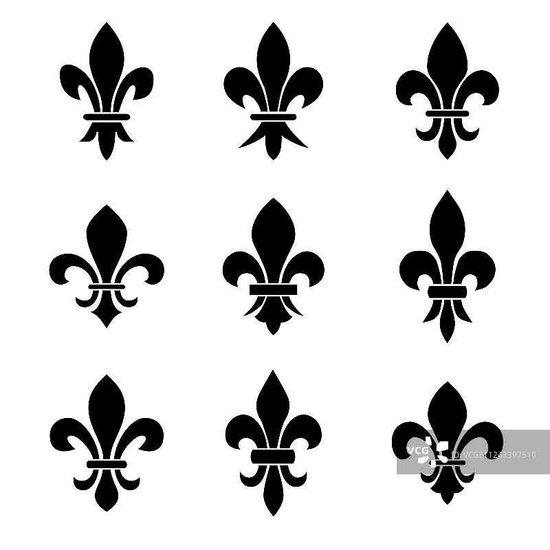 鸢尾花徽章符号合集图片素材