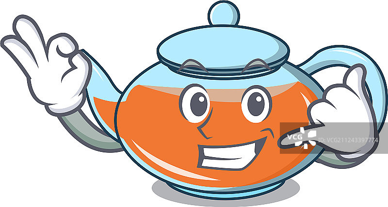 卡通风格的透明茶壶角色呼叫我图片素材