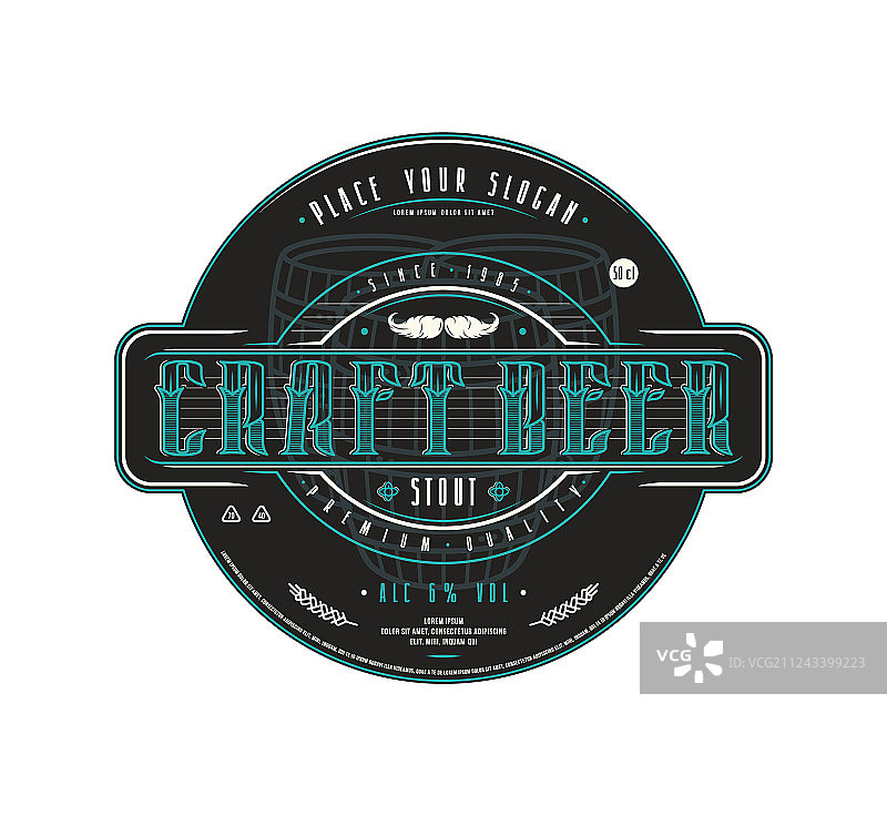 复古风格精酿啤酒标签模板图片素材