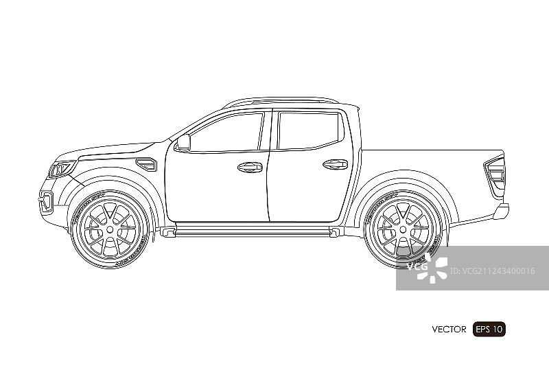 SUV汽车轮廓图蓝图图片素材