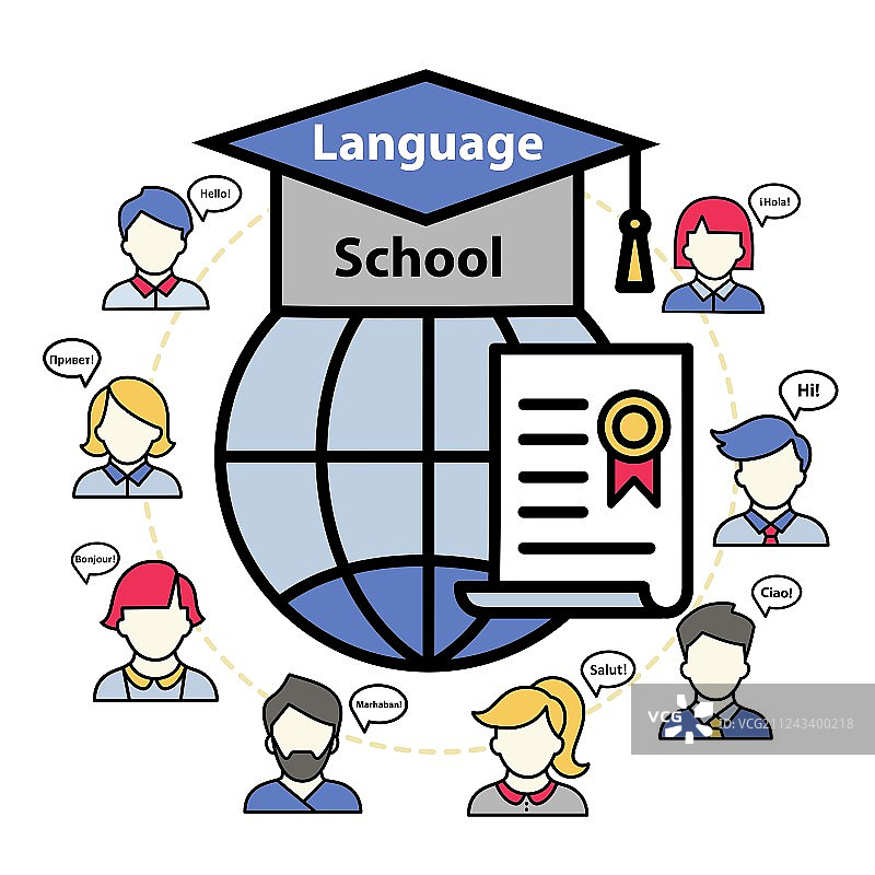 国外语言学校标志图片素材