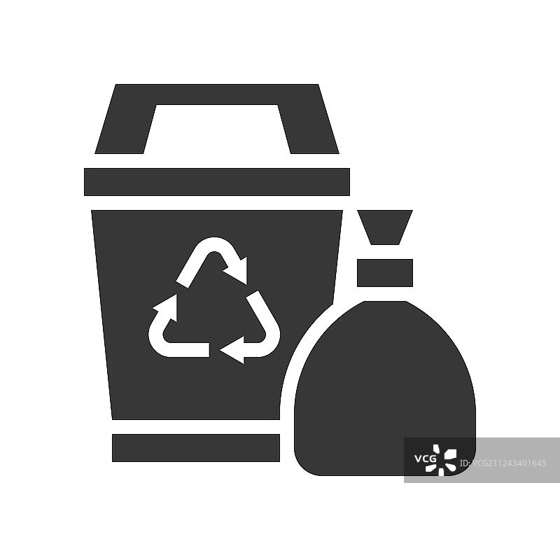 可回收垃圾箱和垃圾袋清洁服务图片素材
