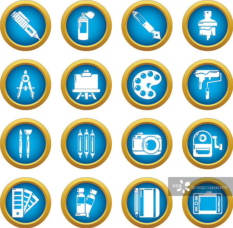 设计和绘图工具图标简约风格合集图片素材