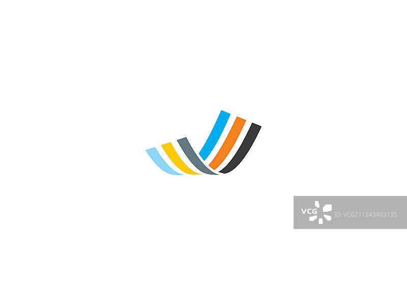 彩色条纹丝带公司Logo图片素材