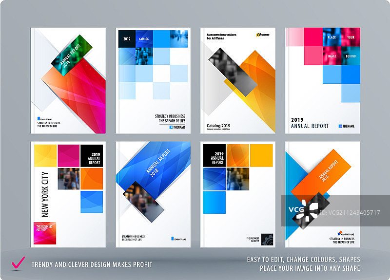 宣传册矩形彩色模板设计图片素材