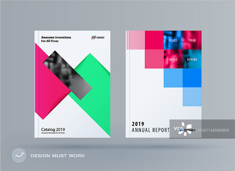 宣传册矩形彩色模板设计图片素材