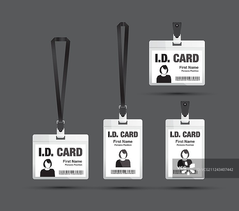 佩戴工作证的女性（黑色）图片素材