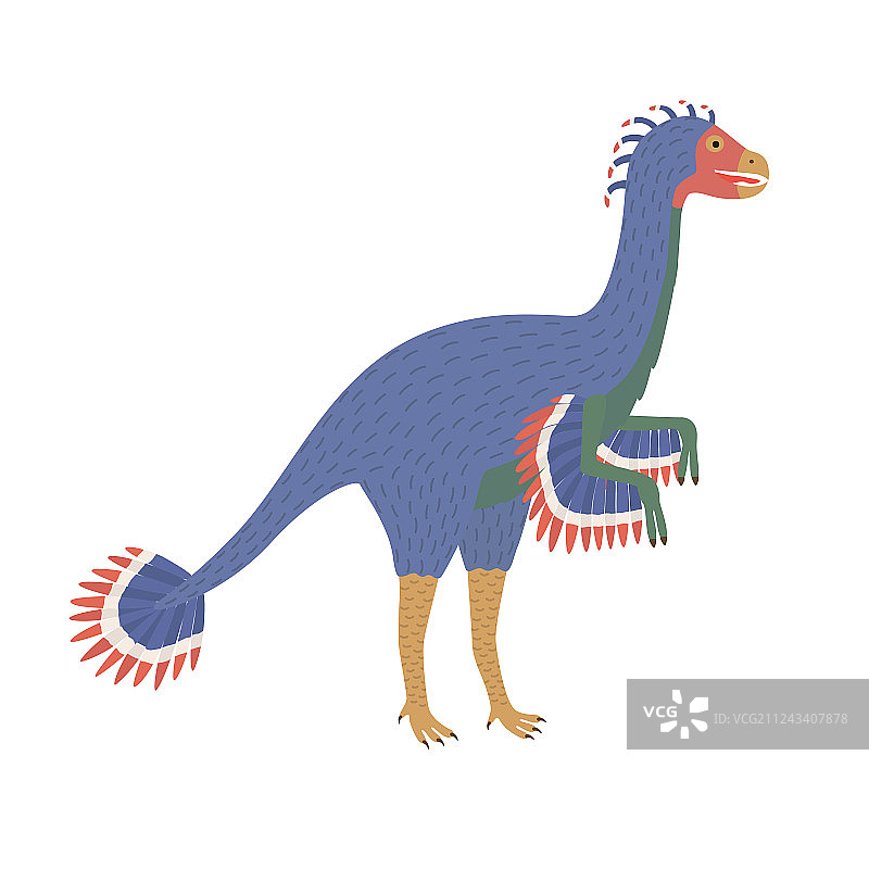 白色背景下的尾羽龙图片素材