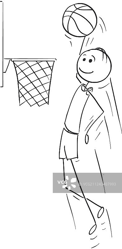 篮球运动员得分卡通图片素材