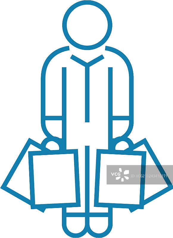 购买服装线性图标概念图片素材