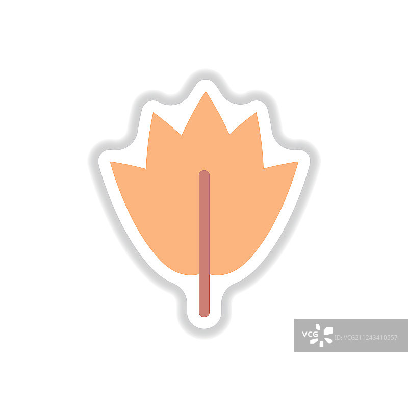 叶子阴影图标标签设计图片素材
