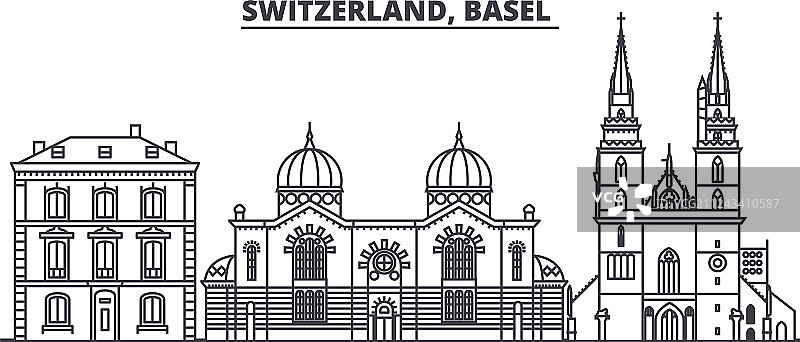 瑞士巴塞尔天际线图片素材