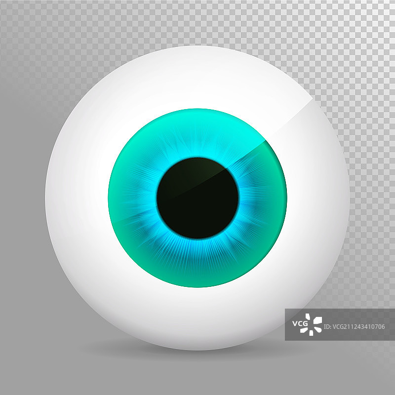 逼真蓝色3D眼球虹膜图标图片素材
