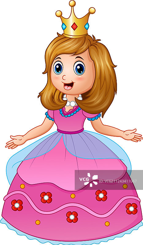 粉色连衣裙的漂亮公主图片素材