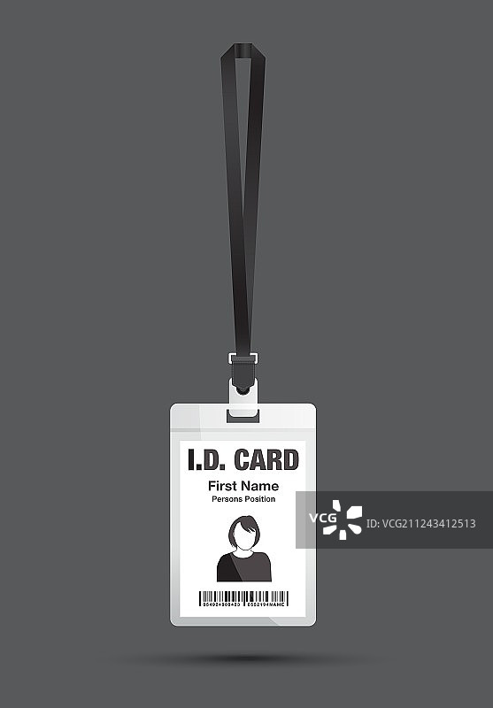 佩戴工作证的女性（黑色）图片素材