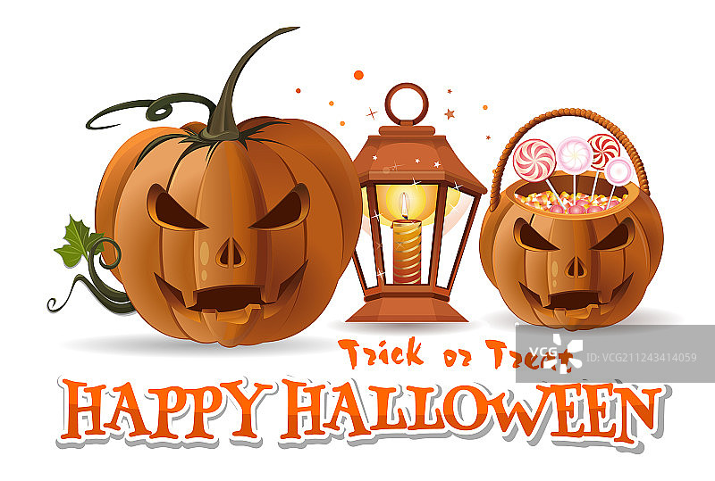 带有万圣节设计元素的万圣节剪纸艺术图片素材