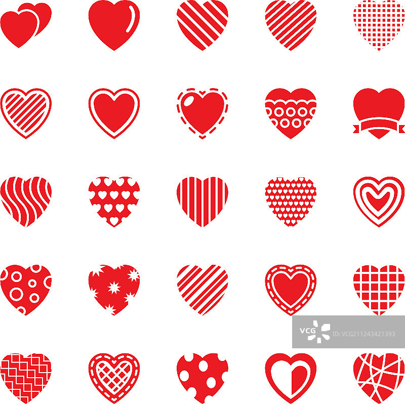 心形扁平图标包图片素材