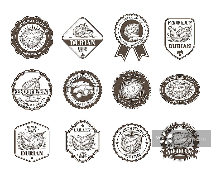 黑白徽章贴纸合集图片素材