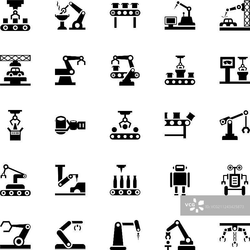 机器人制造字形图标图片素材
