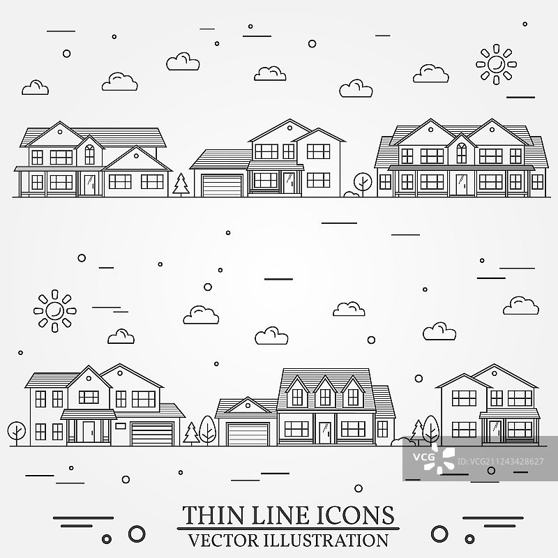 房屋稀疏的街区图片素材