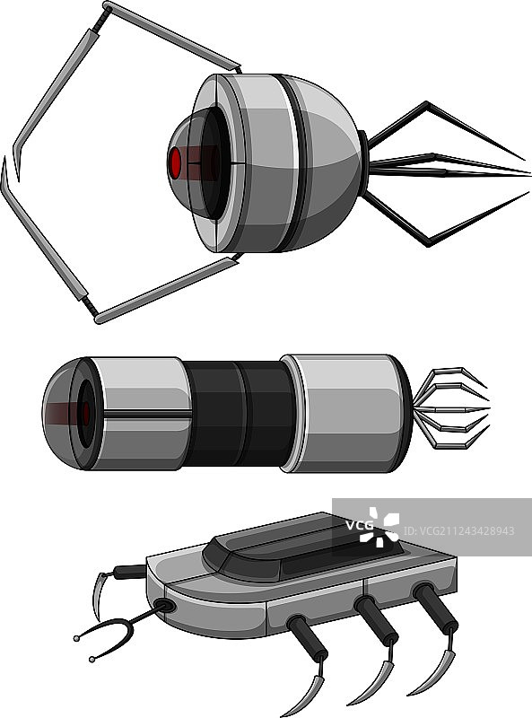 三种纳米机器人设计图片素材