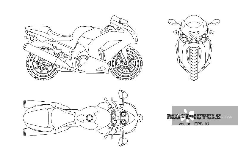 摩托车简笔画图片素材