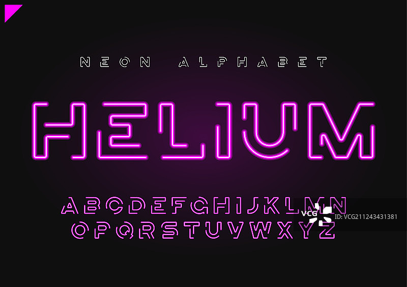 未来主义线性霓虹氦气字母图片素材