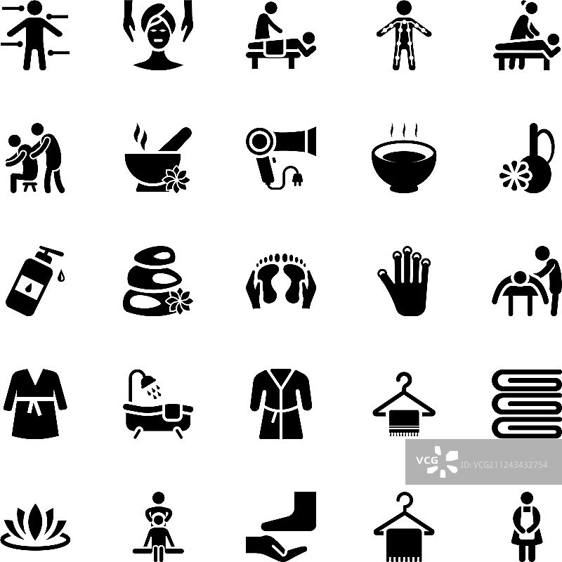 按摩图标集图片素材