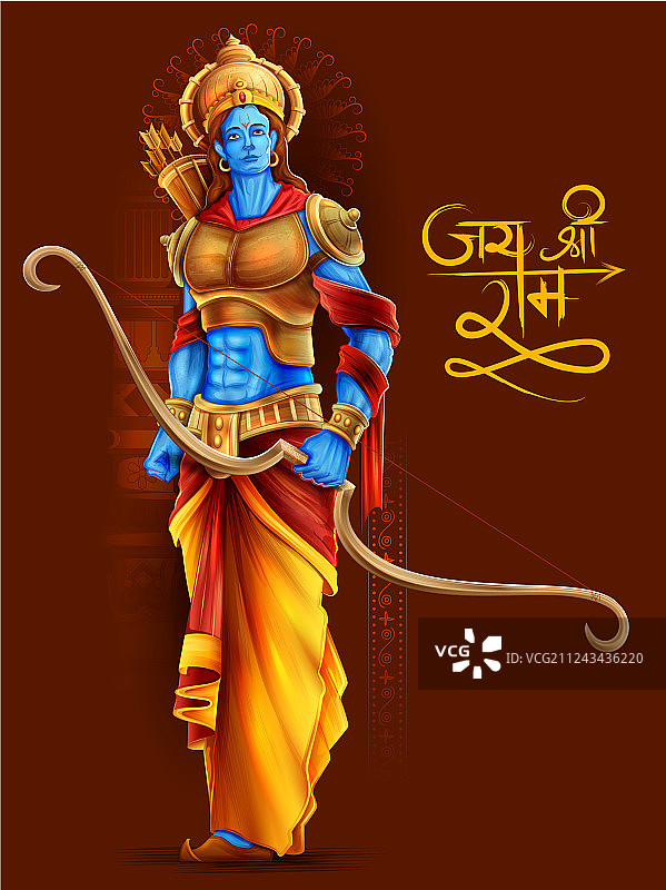 罗摩勋爵在十胜节 Navratri 节中带着箭图片素材