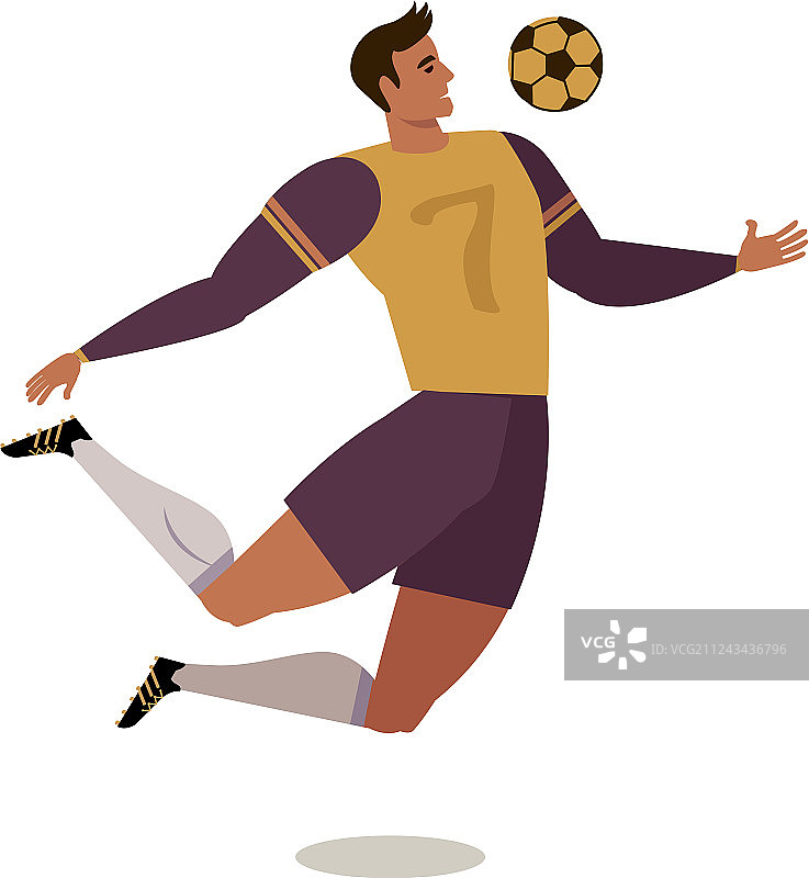 足球运动员前锋扁平设计图片素材