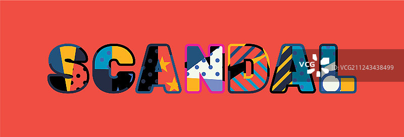 丑闻概念文字艺术图片素材