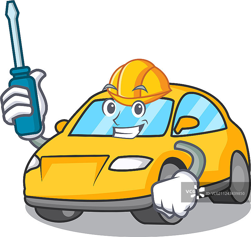 汽车出租车卡通吉祥物图片素材