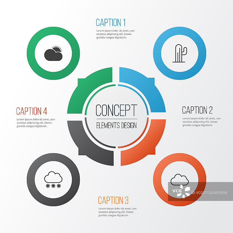 云仙人掌自然图标集图片素材