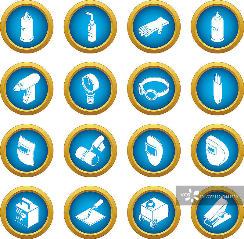 焊接工具图标集简约风格图片素材