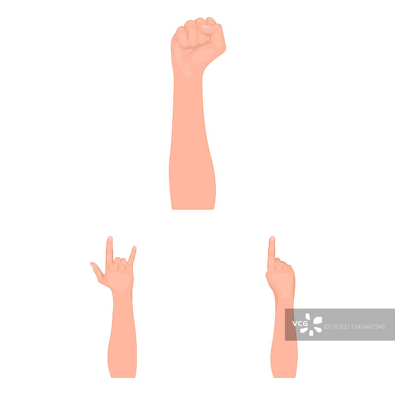 手势及其含义卡通图标集图片素材