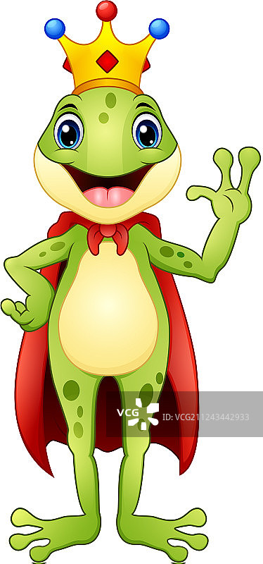 挥手的青蛙王子卡通图片素材