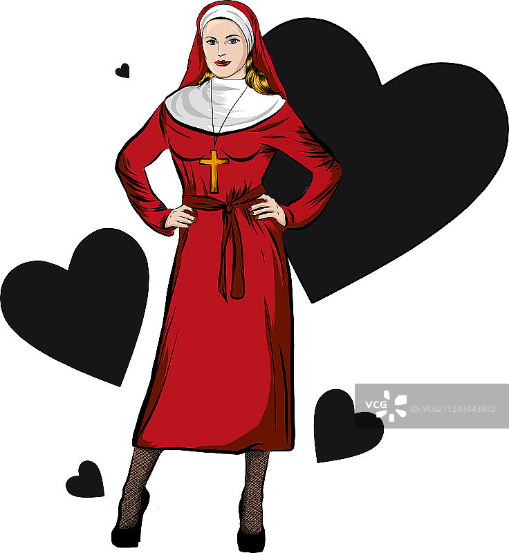 穿着时尚的修女图片素材