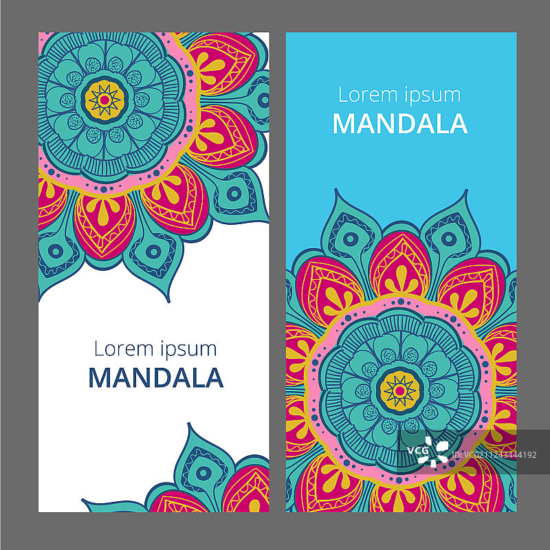 印度花卉佩斯利奖章banner民族风图片素材