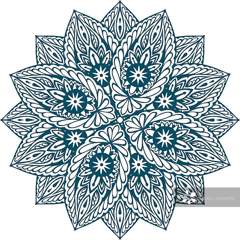 美丽的曼陀罗装饰民族花卉图片素材