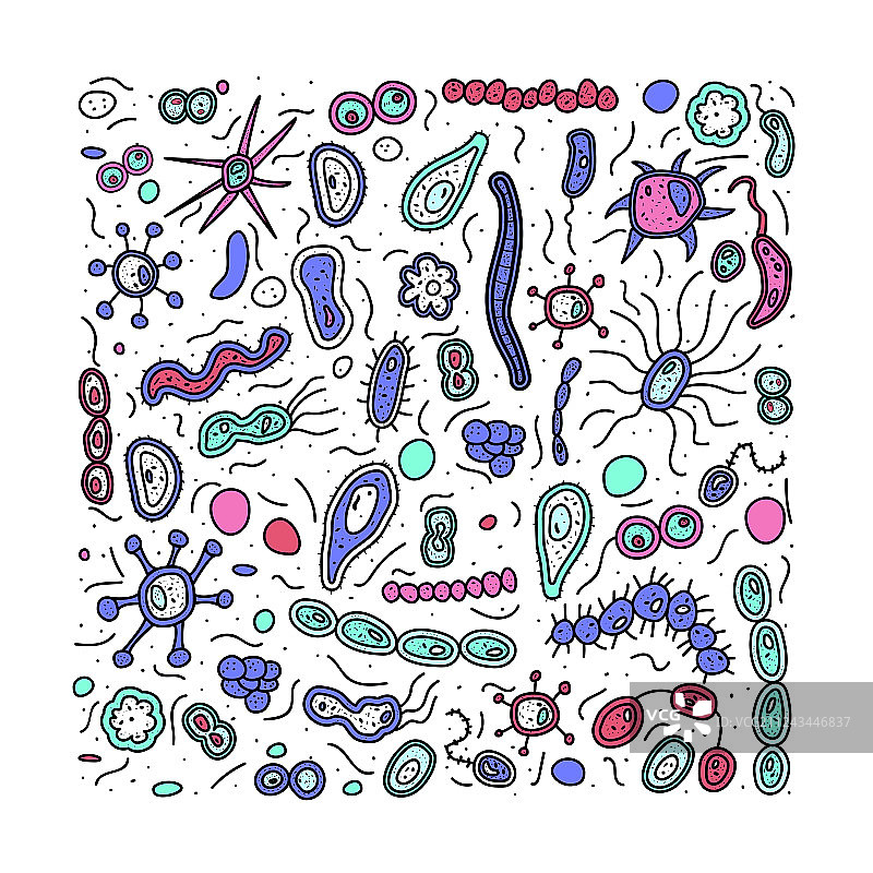 细菌细胞组合图片素材