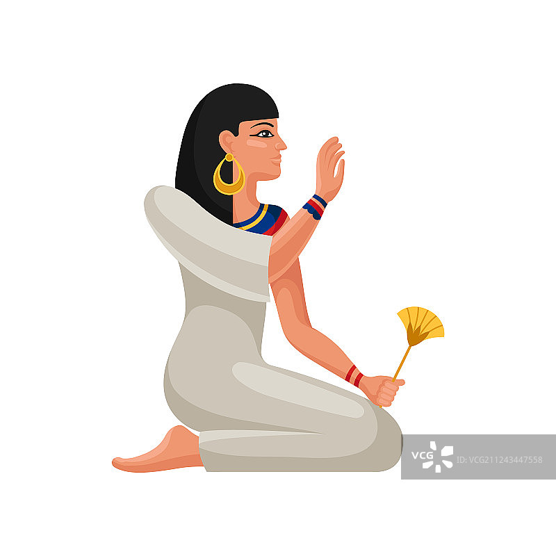 卡通埃及古代女性角色图片素材