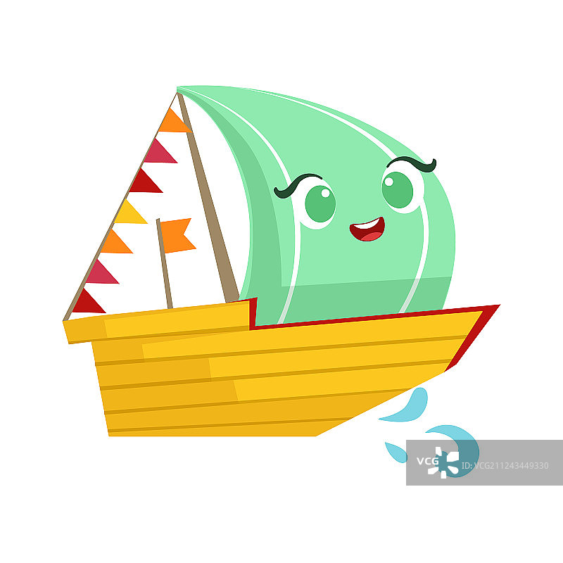 可爱的玩具帆船木船图片素材