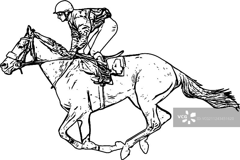 骑师赛马绘画图片素材