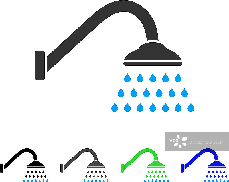 淋浴扁平图标图片素材