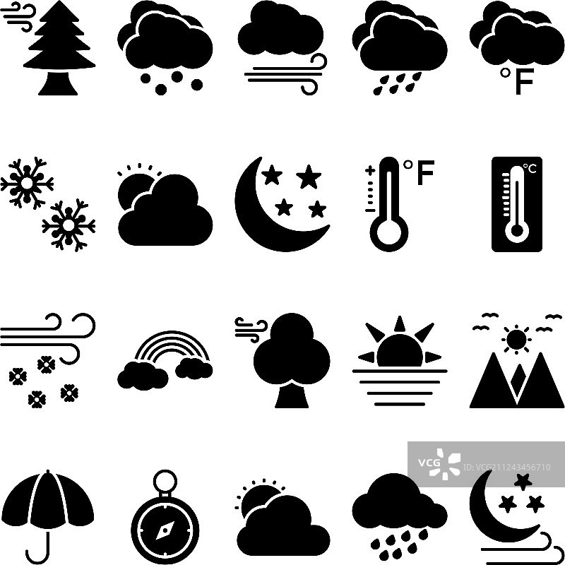 天气标志符号套装2图片素材