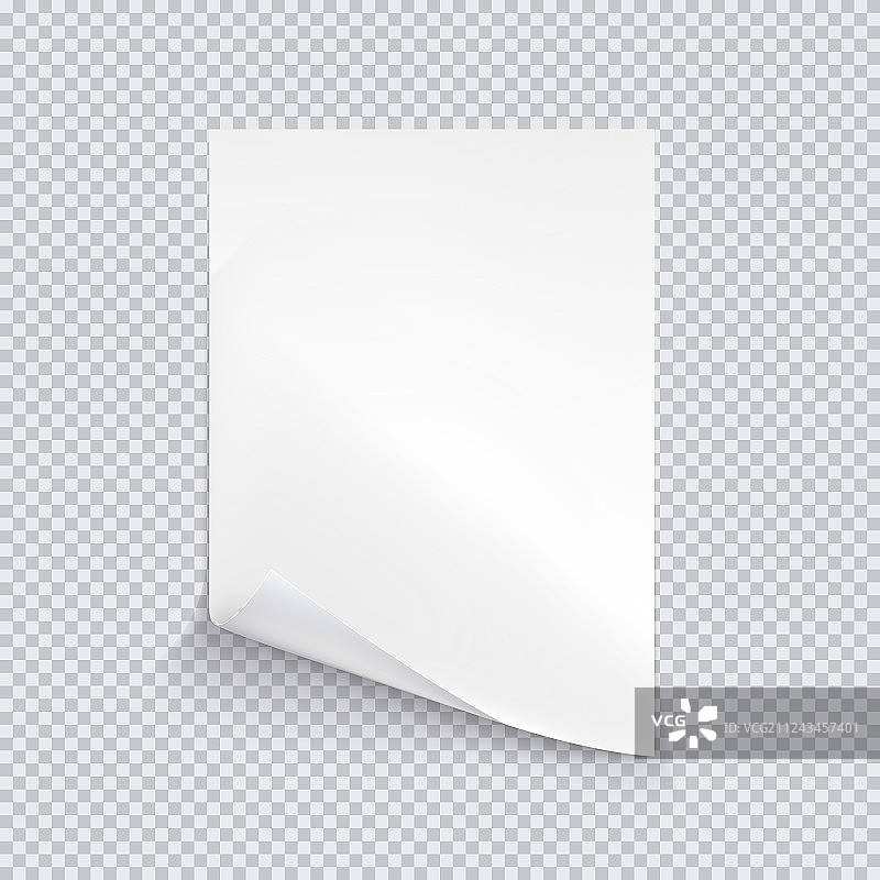 透明背景上的白纸图片素材