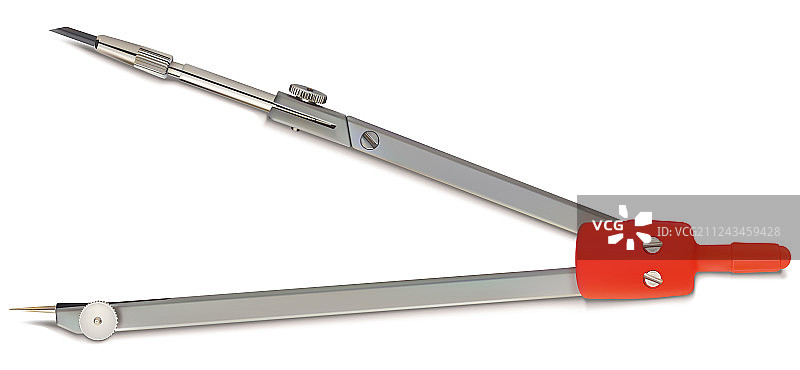 红色绘图圆规图片素材