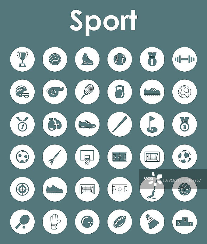 体育运动简约图标集图片素材