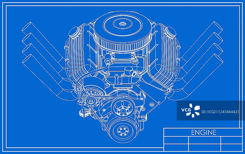 V8发动机热棒引擎图图片素材